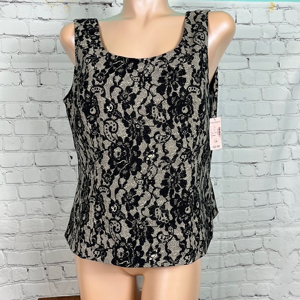 Jones studio Separates in Poly Faux Lace Print size 14 NWT